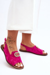 Zeowe ploché sandále s ozdobou Nicole 2744/067 fuchsia