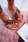 Dámské Nazouváky Camel leopard Greta