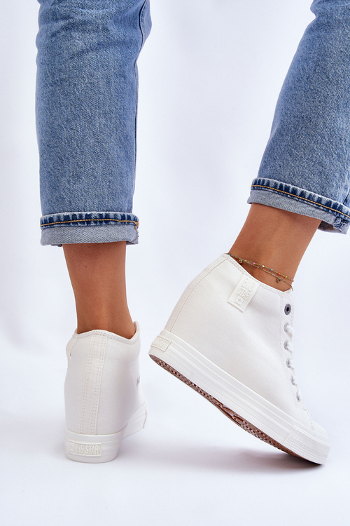 Vysoké tenisky na skrytom klinoch Big Star LL274035 biela