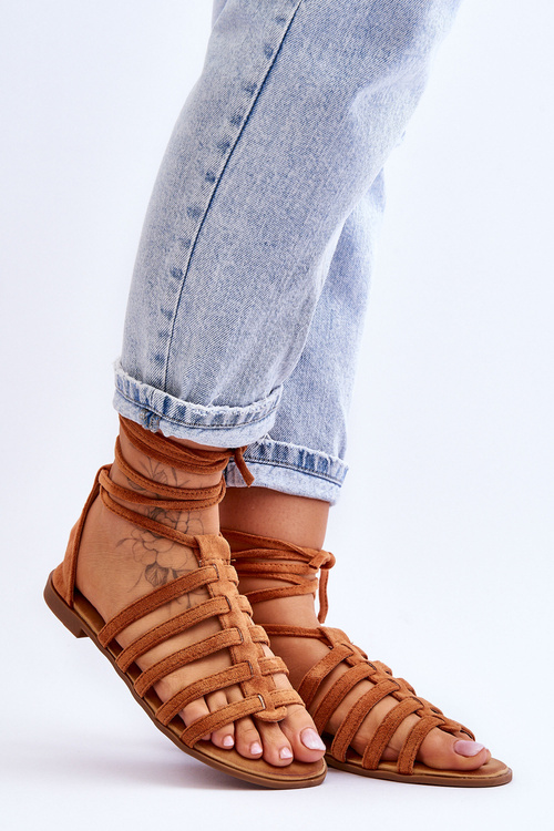 Dámské semišové římské sandály velbloud Semper