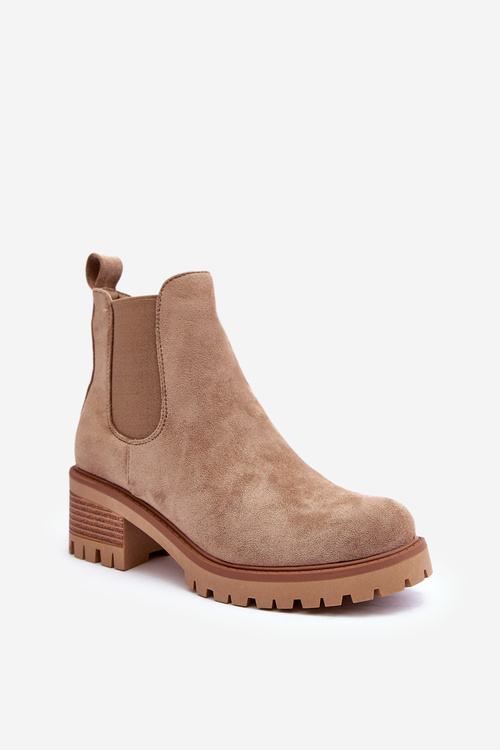 Low Classic Suede Boots, Beige Lalyllis