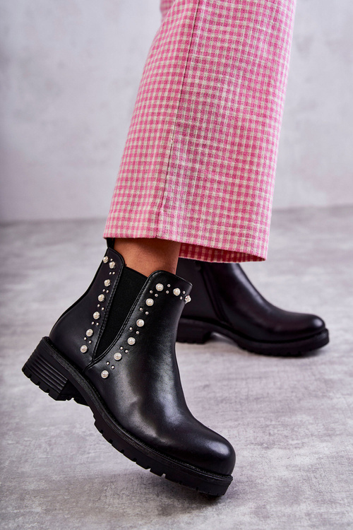 Kožené nazouváky Černá Ferra