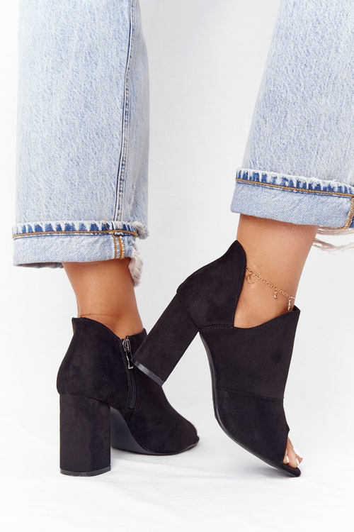 Jarné semišové topánky na Vinceza Post 21-17095 Čierna