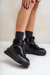 Dámské sneakersy na platformě s kožíškem typu beránek Lee Cooper LCJ-24-47-3145 Černé