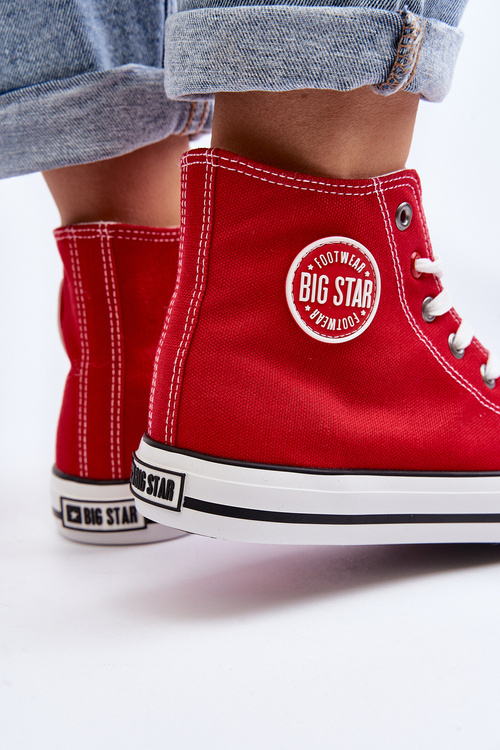 Dámské klasické vysoké tenisky Big Star T274024 červené