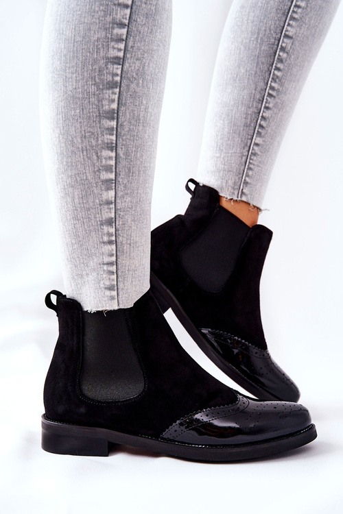 Kožené Nazouvací Boty Laura Messi Black 2096