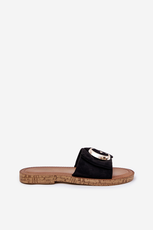 Plné Dámské Sandály S Ozdobným Detalem Černé Nellodra