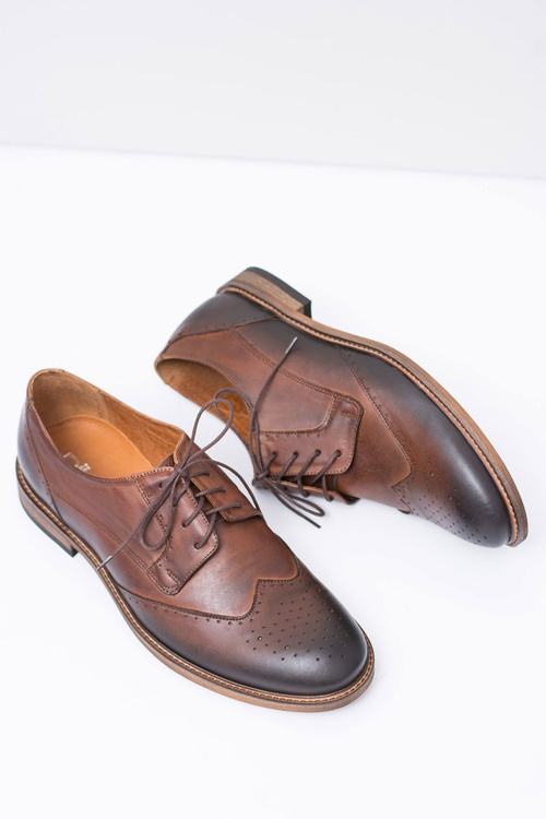 Nikopol Brown Leather Pánske elegantné topánky Modtes
