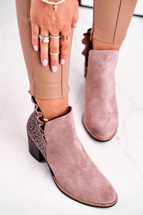 Dámske kožené topánky na Post Maciejka Beige 04833-04