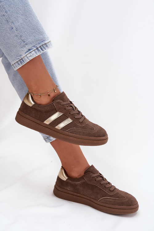 Dámske semišové tenisky na platforme Hnedé Sylviona