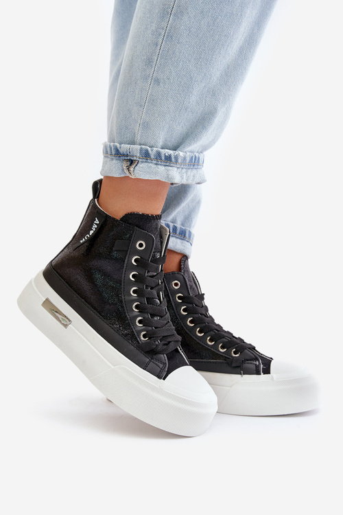 Dámské Vysoké Tenisky Na Platformě Černé Averira