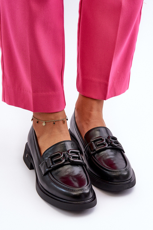 Elegantné čierne dámske kožené mokasíny Triana