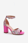 Sandále S Kvetinovým Vzáorom Fuksia Vitamella