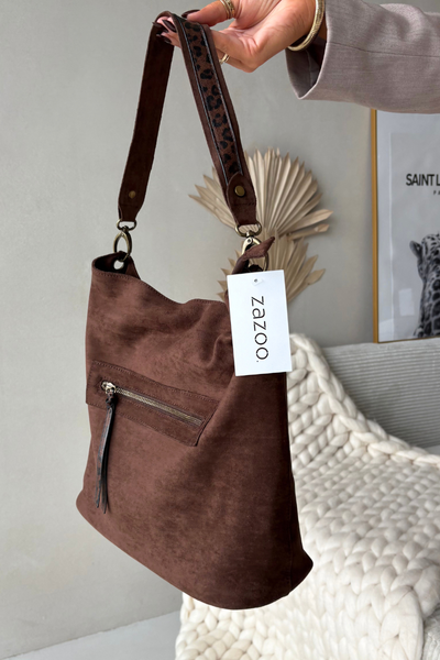 Taška z eko semišu čokoládová Deliane