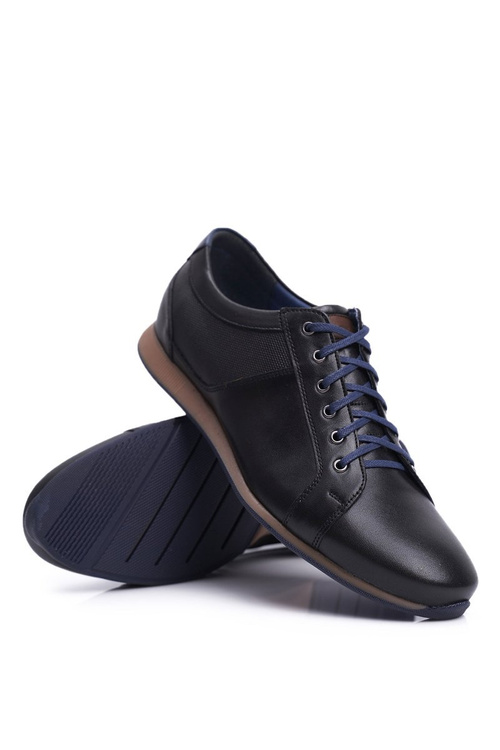 Pánské Polobotky Casual Nikopol Kožené Černé 1730