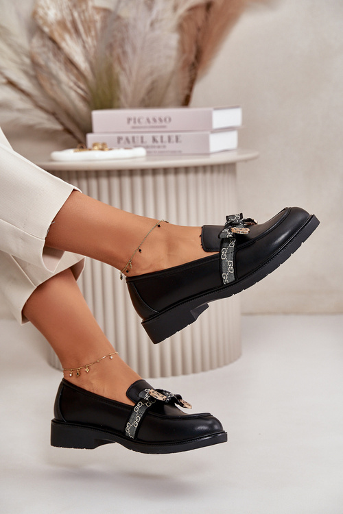 Dámské Mokasíny S Mašlí S.Barski HY42-331 Černé