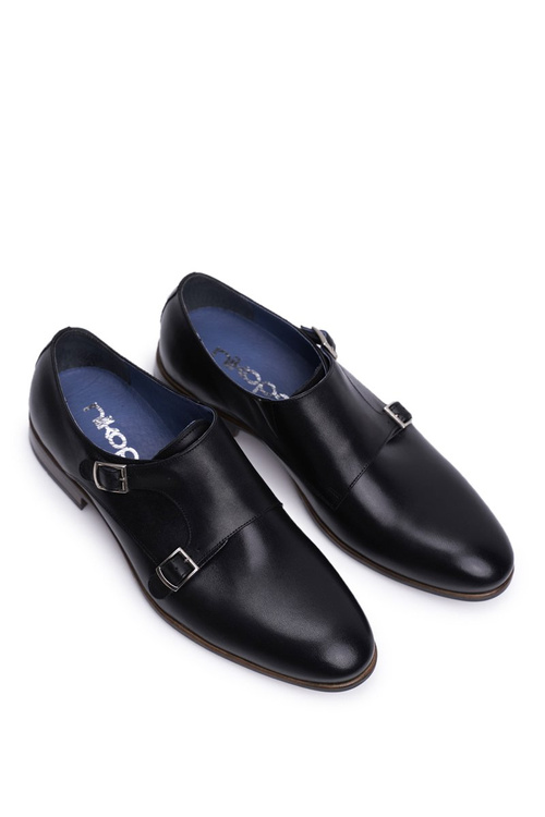 Pánske kožené topánky Monk Nikopol Black 1720