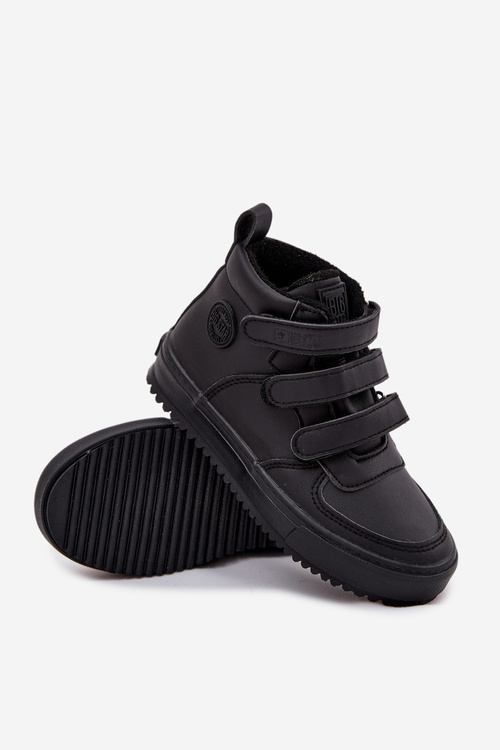 Zateplené boty sneakers pro děti na suchý zip Big Star SS374070 Černé