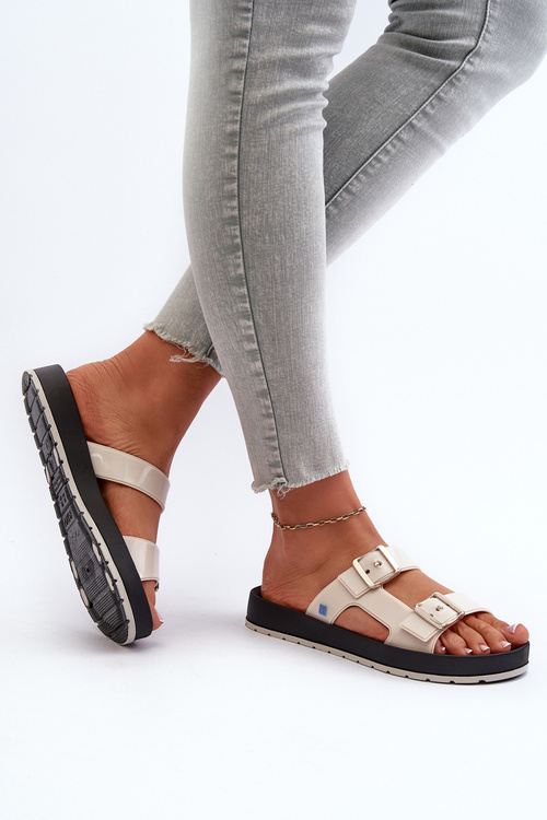 Dámské žabky na ploché podrážce ZAXY LL285072 Bežové