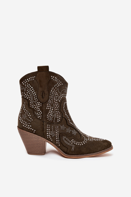 Zateplené Dámské Botky Kováře Se Zdobením Tmavě Zelené Lelira