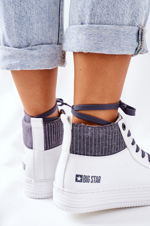 Vysoké Izolované Tenisky Big Star II274144 Bílé-šedé