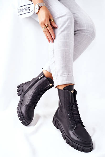 Dámske kožené topánky Nicole 2673 čierna