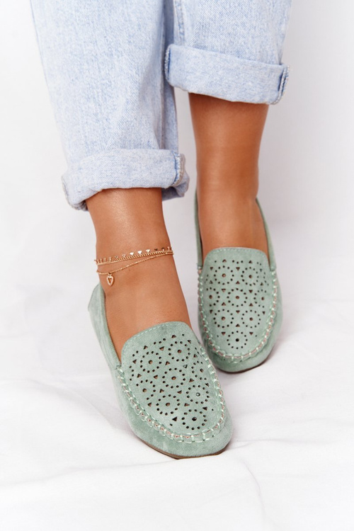 Dámské Semišové Mokasíny Zelené Molly