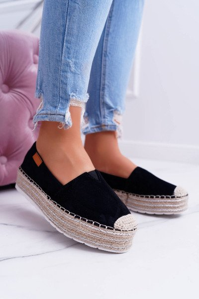 Černé posuvné Semišové espadrille Mariako