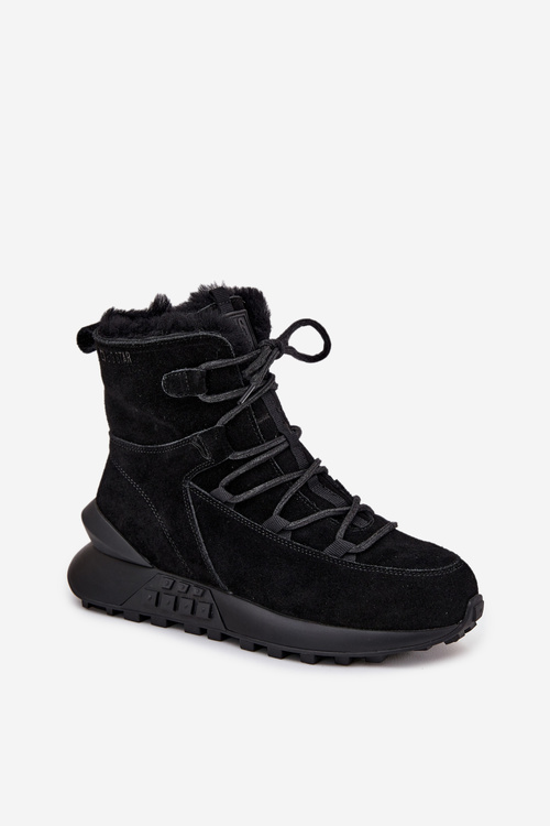 Semišové Zimné Boty Pre Ženy S Kožušinou Big Star SS274319 Čierne
