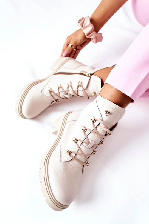 Dámske kožené topánky Bege Nicole 2674