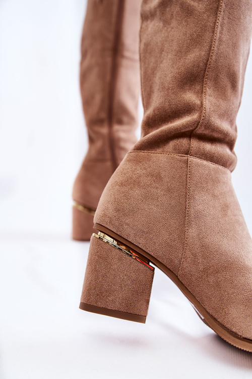 Klasické semišové kozačky s zipem Leyette