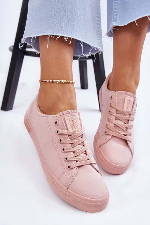 Dámské hladké nízké tenisky Big Star LL274059 Růžová