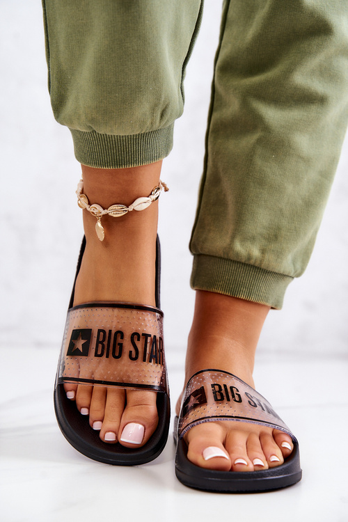 Dámske papuče veľká hviezda jj274639 čierna