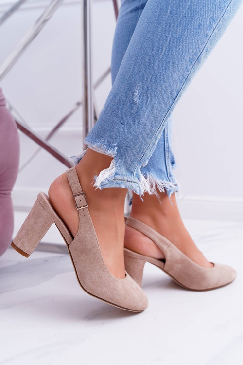 Dámské Lodičky Na Podpatku Sergio Leone SK788 Béžové Lati