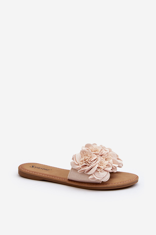 Dámske žabky s kvetmi Beige Eelfan
