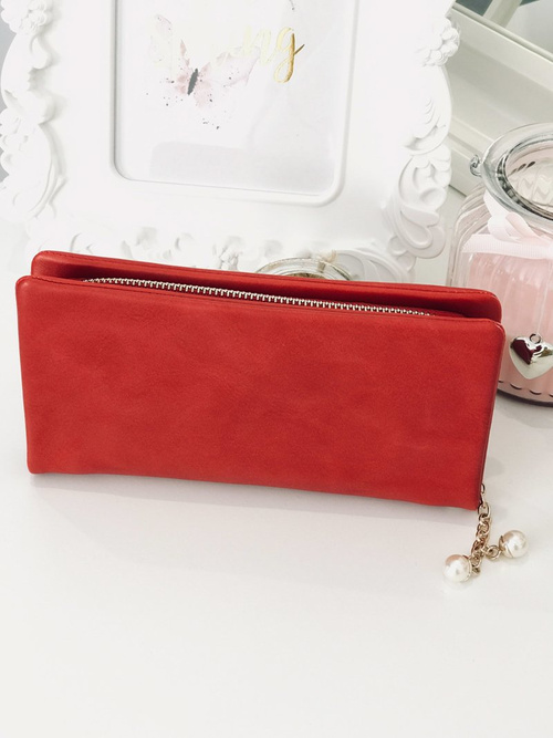 Large Women's Black Trendy Wallet Gold Zipper