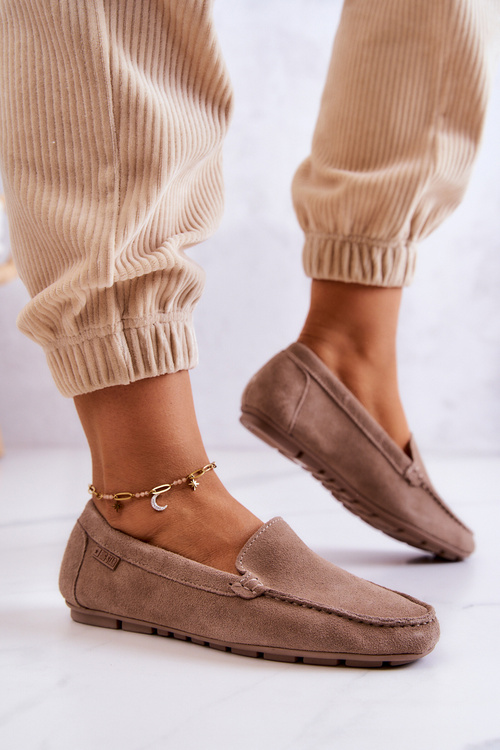 Dámské semišové mokasíny Big Star JJ274658 Cappuccino