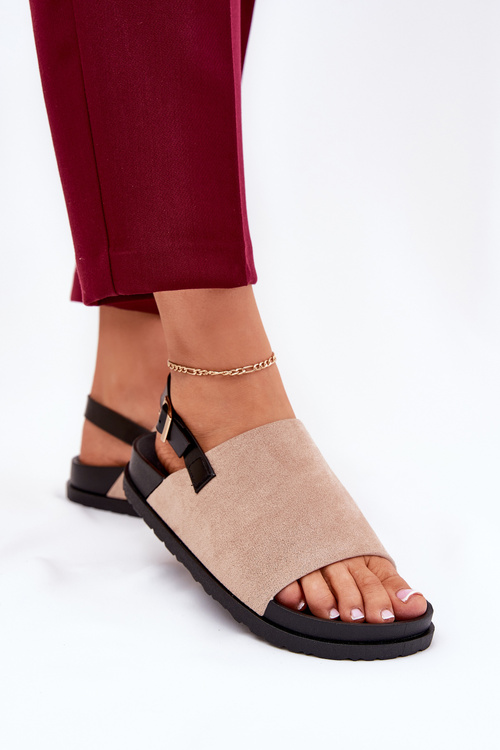 Dámske Sandále Z Eko Semišu Na Platforme Béžové Migola