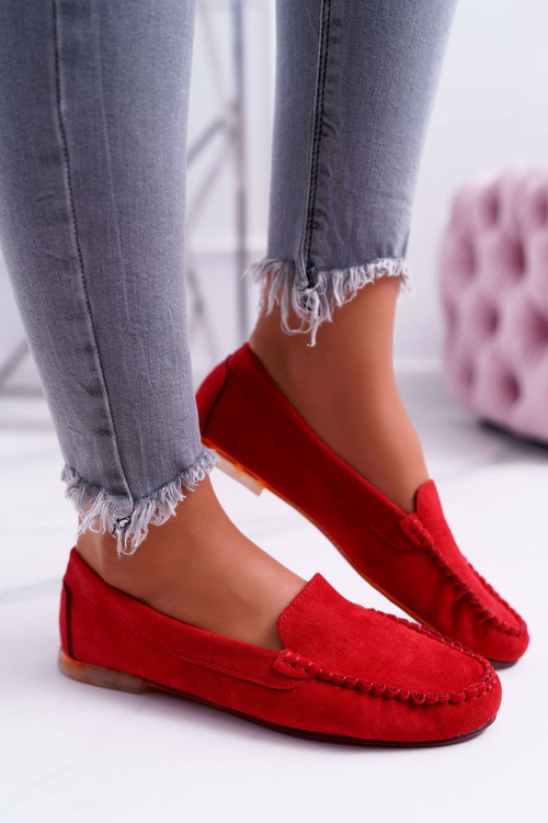 Dámske mokasíry Sergio Leone Suede Red Winted