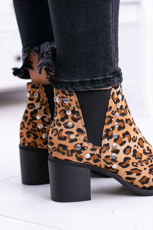 Dámské boty Perka s leopardovým vzorem nýty Savage