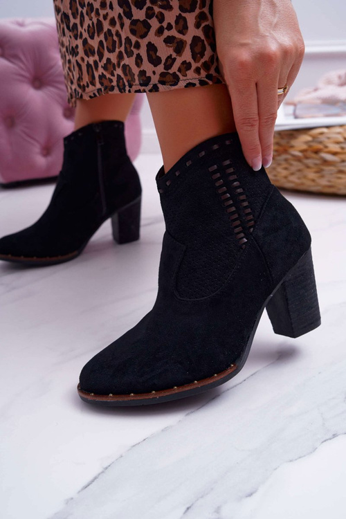 Dámské Kotníkové Boty Na Podpatku černé Westema