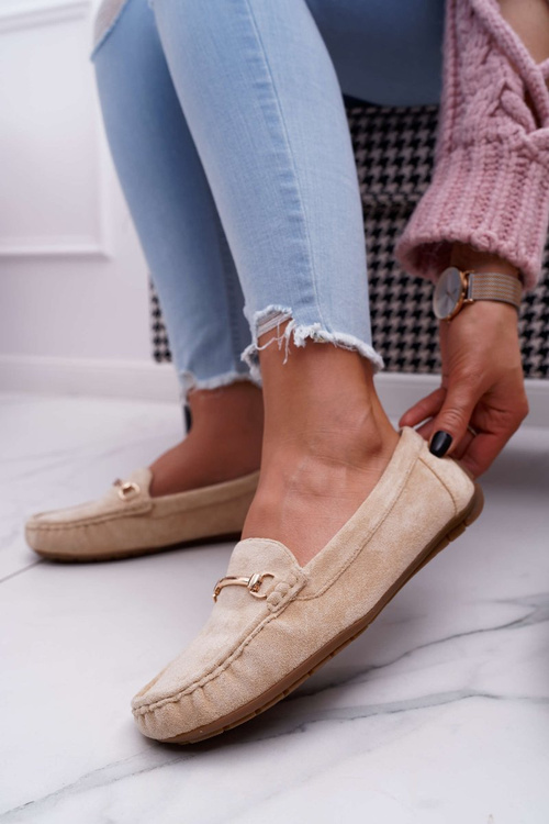 Ženské mokasíny béžové semišové sonnero