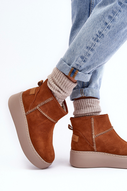 Dámske semišové snehové topánky Maciejka 06257-29 Brown