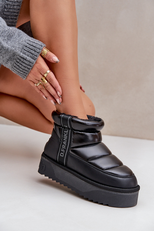 Nízke Snehové Topánky Na Hrubej Podošve D.Franklin Čierne DFSH371011