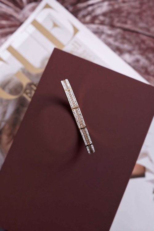 Dámsky oceľový náramok so zirkónmi Zlatý klar