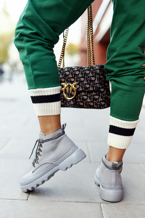 Kožené Turistické Boty Big Star II274365 šedé