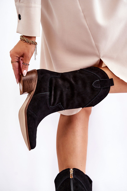 Semišové boty Kovbojské boty Lewski Shoes 3198 Černe