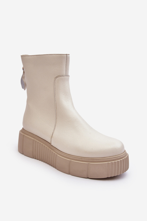 Dámske kožené topánky na plošine Light Beige LeMar Jenefer