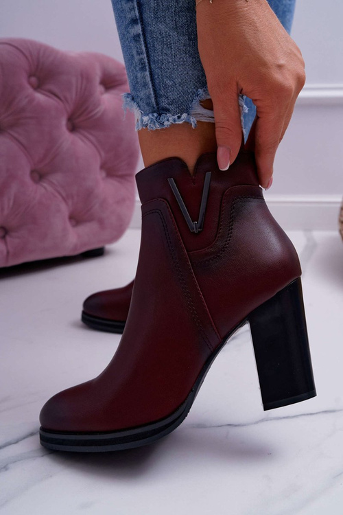 Dámske vysoké podpätky Sergio Leone Burgundsko BT537