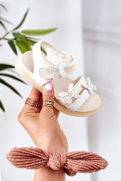 Detské sandále s bielym suchým zipsom Malvika